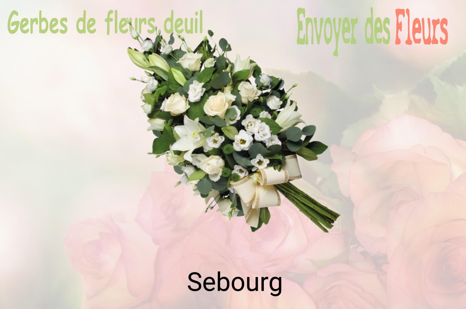 Gerbe de fleurs de deuil livrée à Sebourg